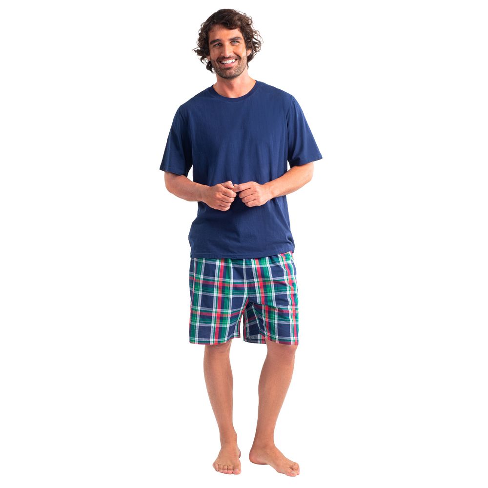 Pijama Corto Diseño Liso Algodón