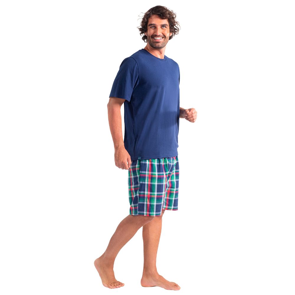 Pijama Corto Diseño Liso Algodón