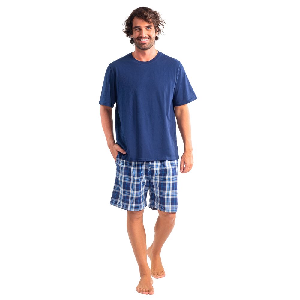 Pijama Corto Diseño Liso Algodón