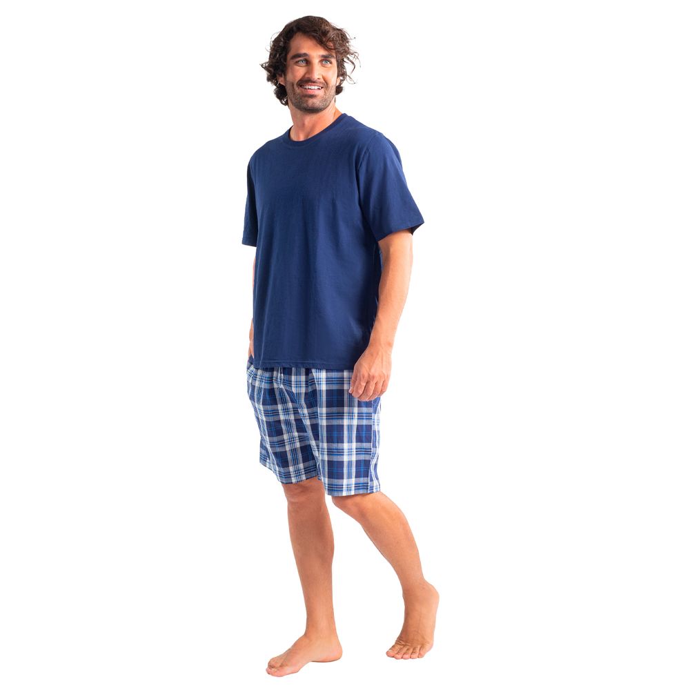 Pijama Corto Diseño Liso Algodón