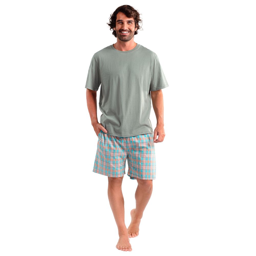 Pijama Corto Diseño Liso Algodón