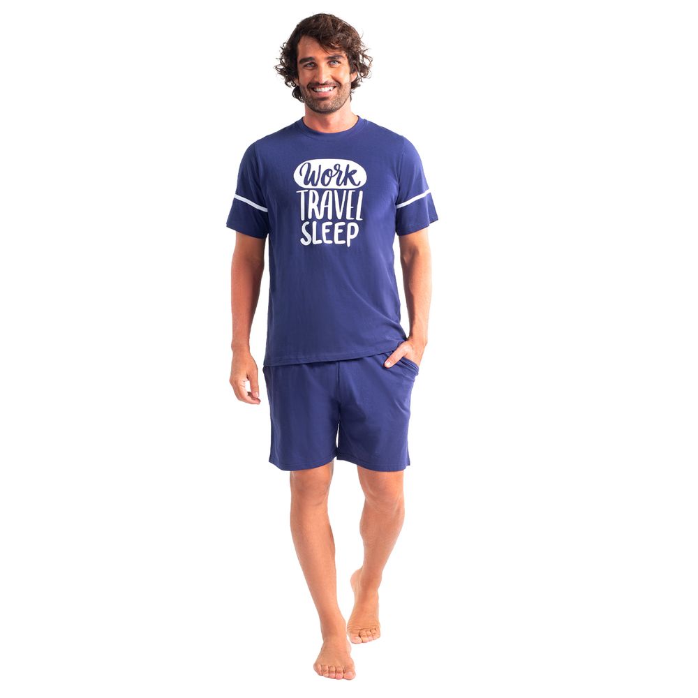 Pijama Corto Diseño Estampado Algodón