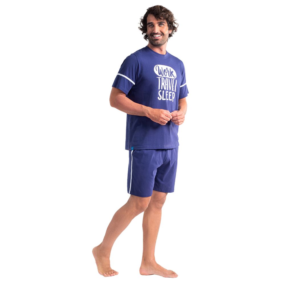 Pijama Corto Diseño Estampado Algodón