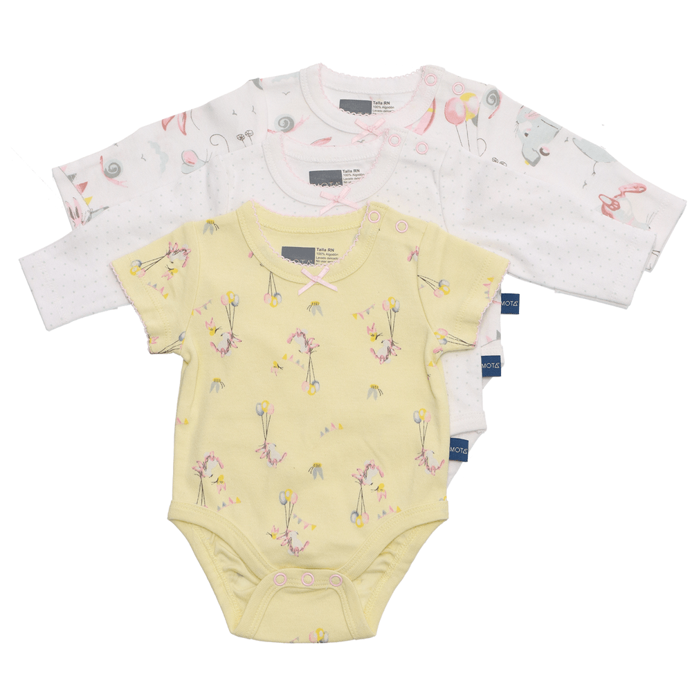 Body Algodón niña Pack 3